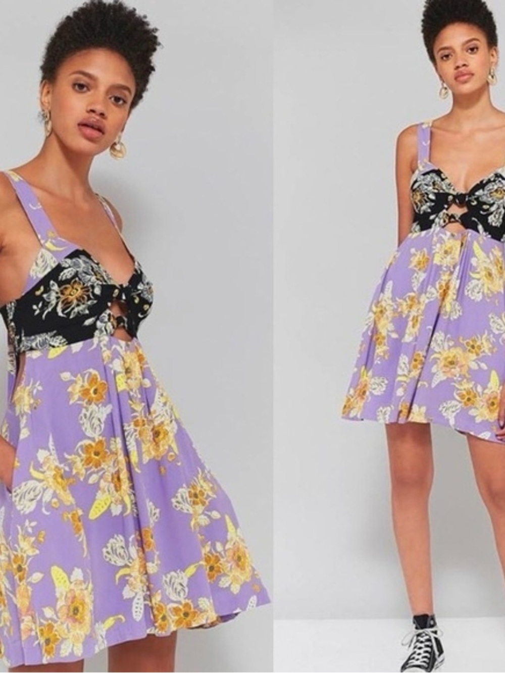 FREE PEOPLE Baby It’s You Mini Dress Floral Lavender Size S